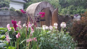 Garden gate, flowers